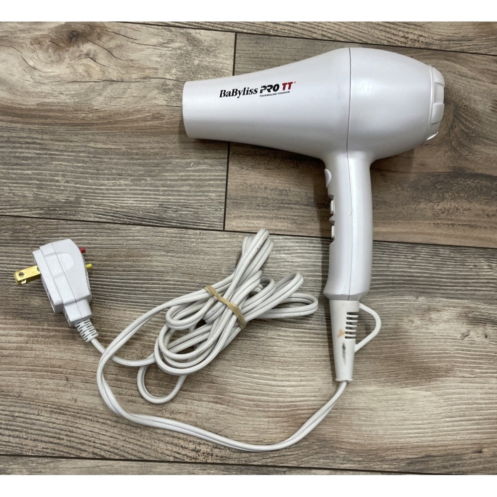 BaBylissPRO TT Tourmaline Titanium 5000 Ionic Hair Dryer White 1900W BABTTW5586